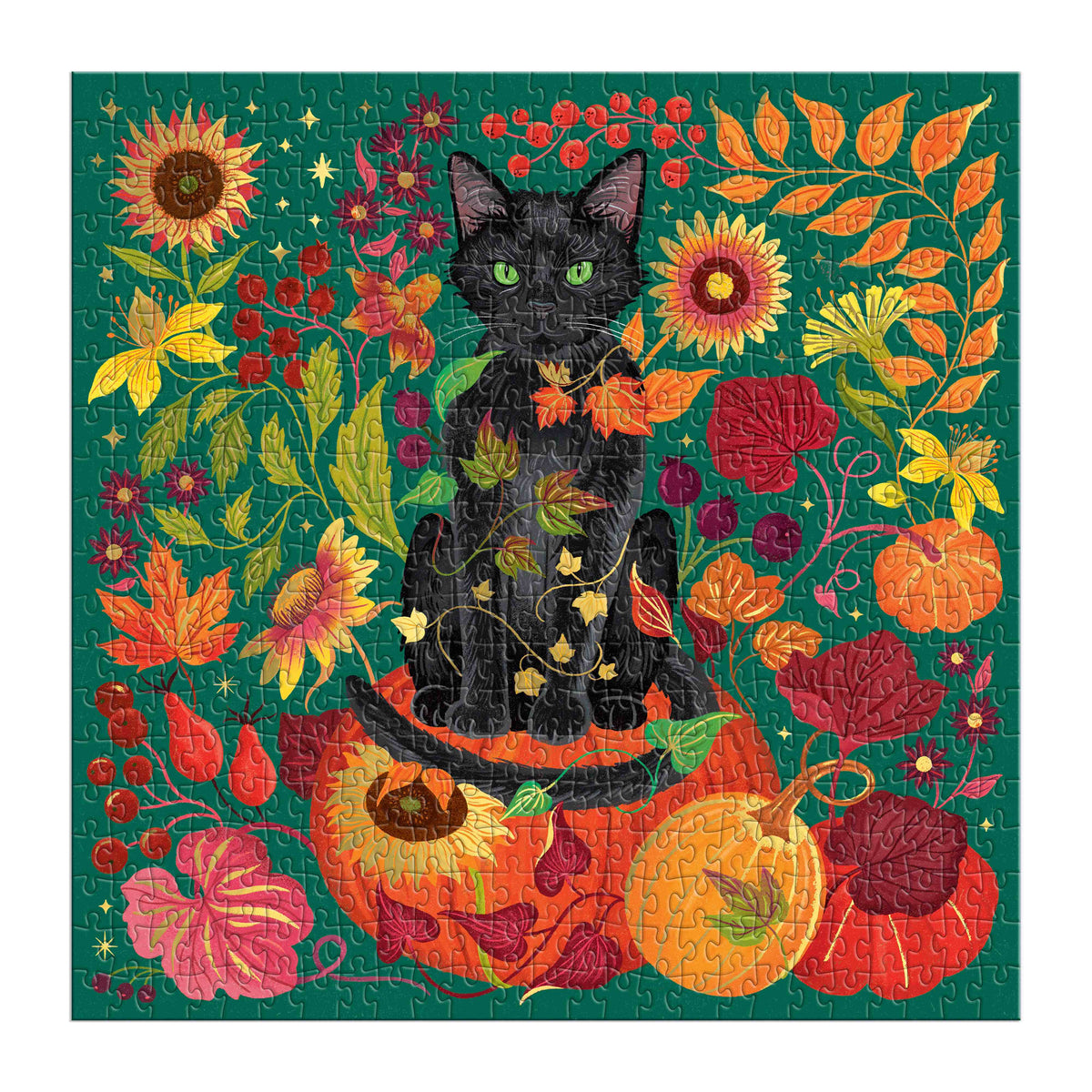 Galison Whiskers of Autumn Foil Puzzle - 500pc Multi-Coloured