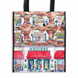 Galison Storrings A Day at the Bookstore Reusable Bag Multi-Coloured