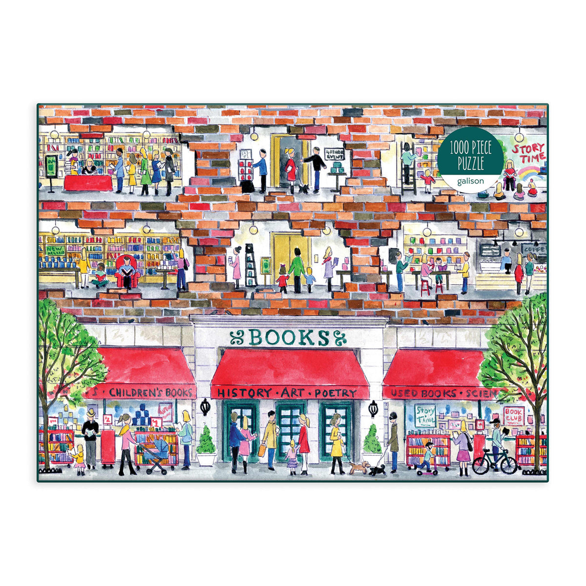 Galison Storrings A Day at the Bookstore Puzzle - 1000pc Multi-Coloured