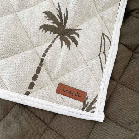 Bengali Quilt | King Single | Olive Surfing Palm