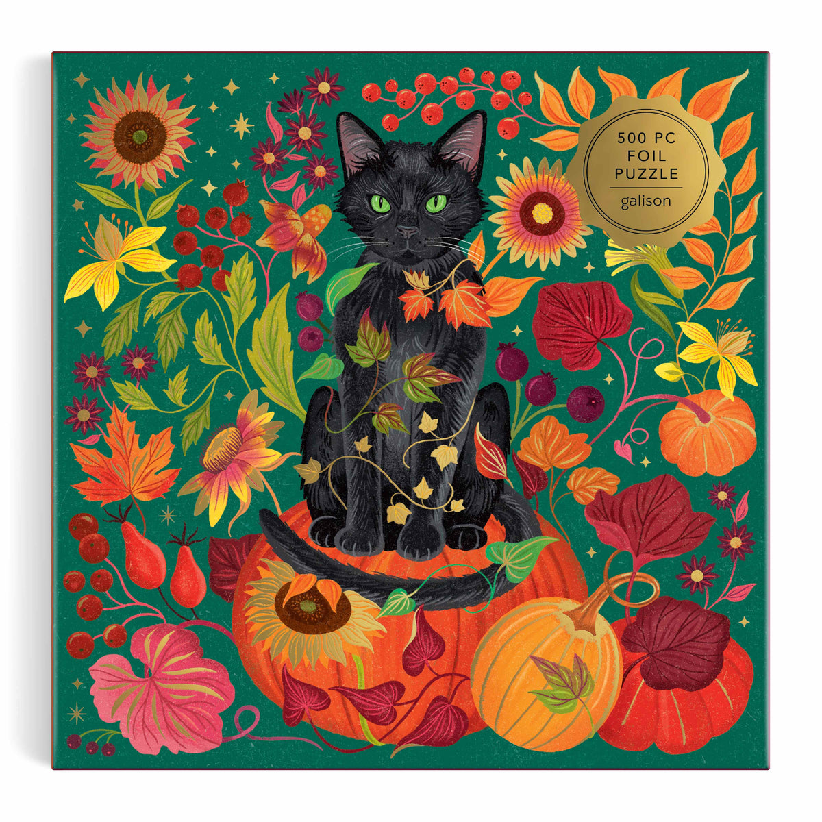 Galison Whiskers of Autumn Foil Puzzle - 500pc Multi-Coloured