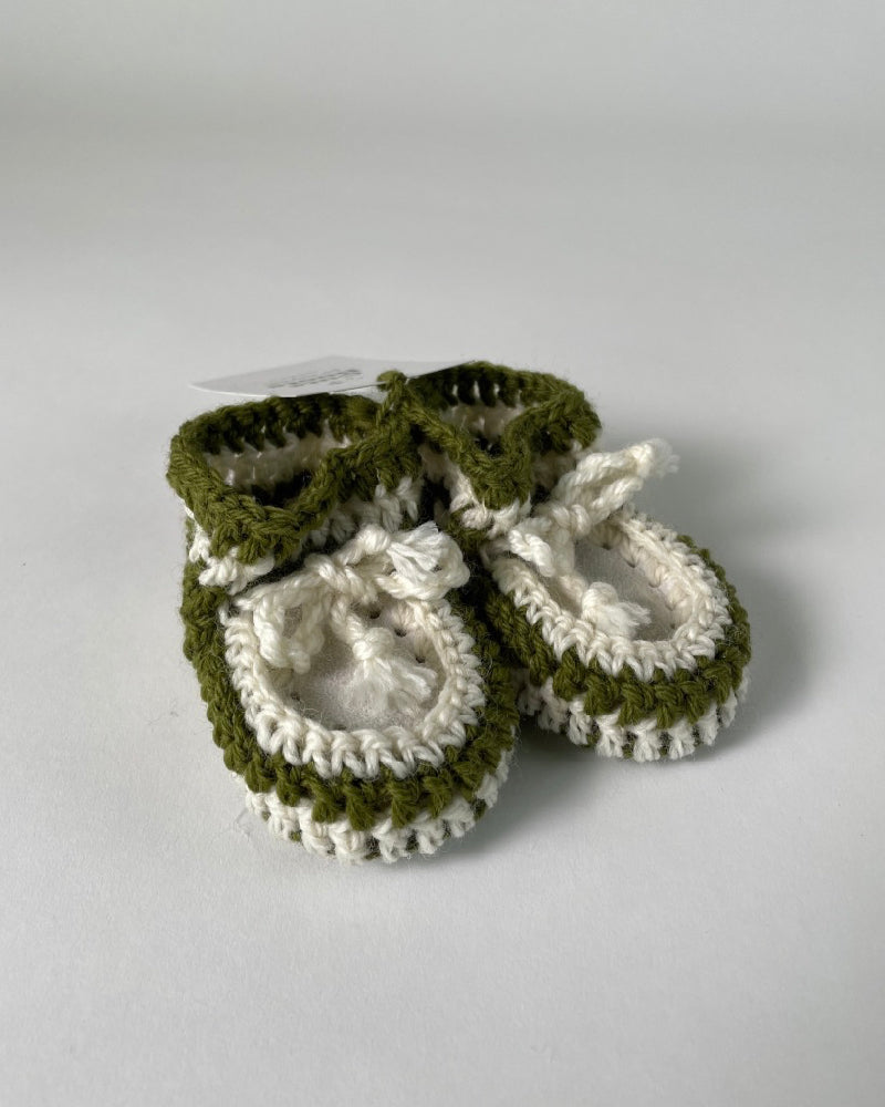 Classic Sheepskin Babies Booties - Olive