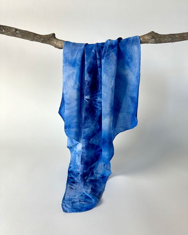 Earths Wisdom - Silk Scarf - Blue