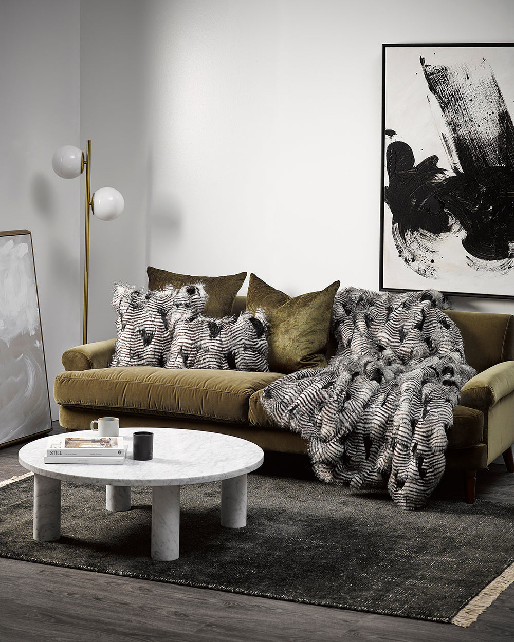 Silver Pheasant Oblong Cushion