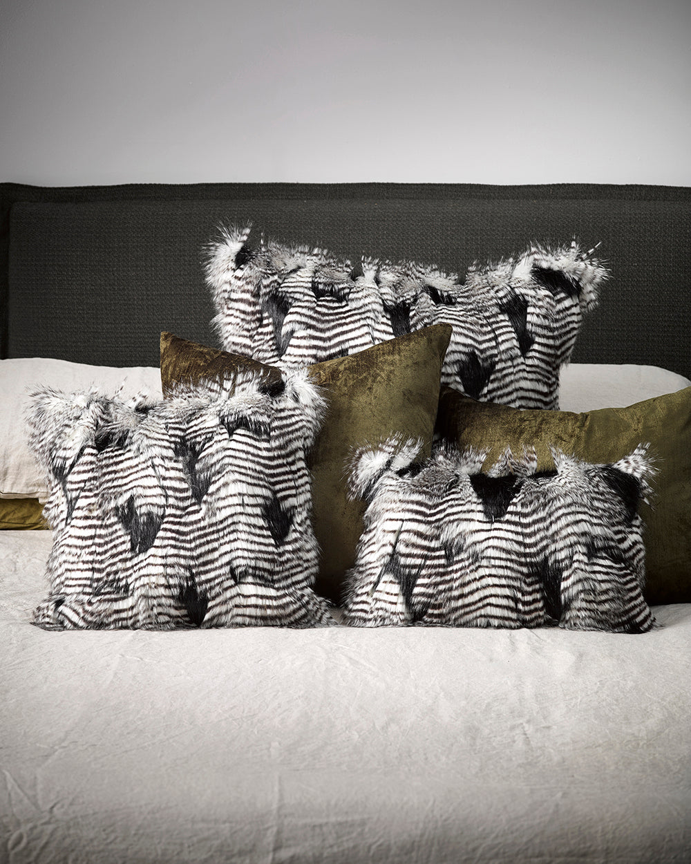 Silver Pheasant Square Cushion