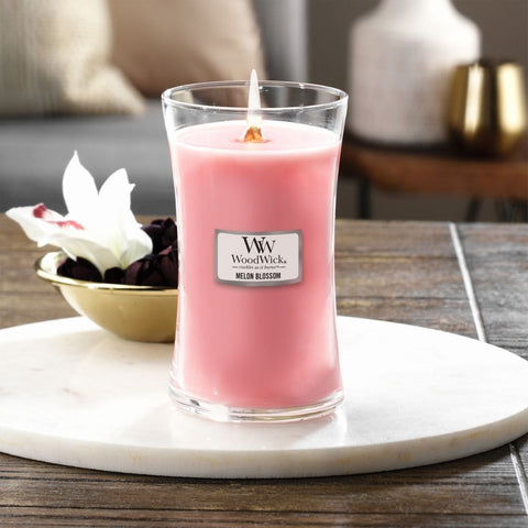 Large WoodWick Scented Soy Candle - Melon Blossom