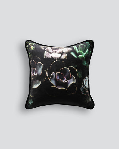 Dark Botanic Succulent Dusk Cushion