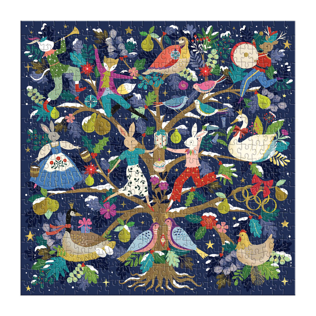 Galison Twelve Days of Joy Foil Puzzle - 500pc Multi-Coloured