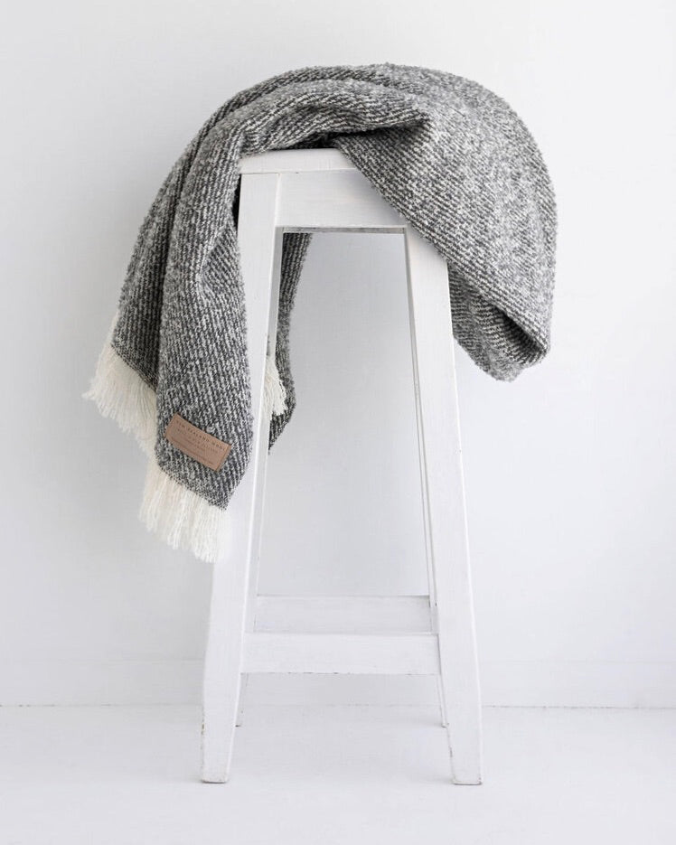 Wool Twill Throw - Grey