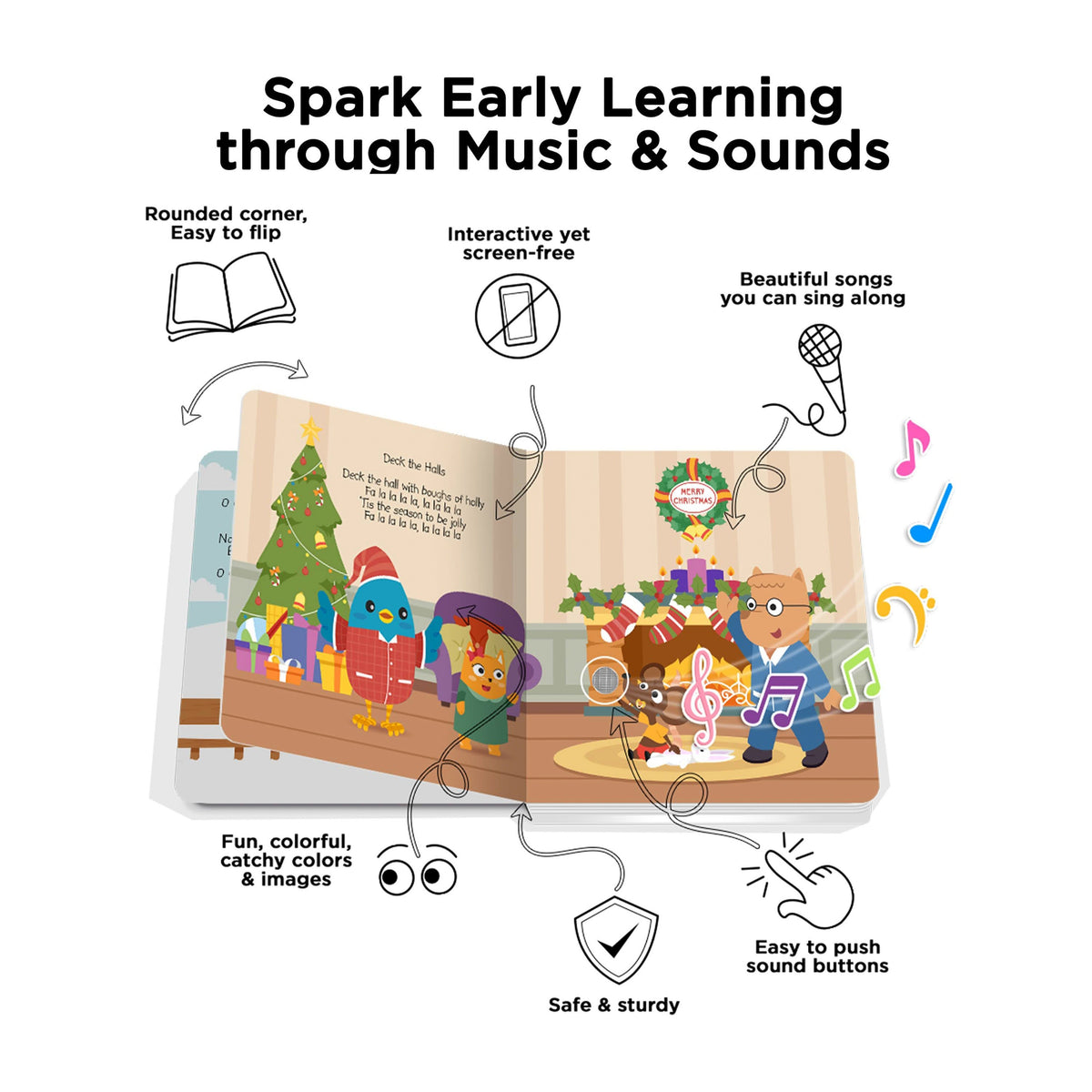 Ditty Bird Christmas Songs USB-C Sound Book Multi-Coloured