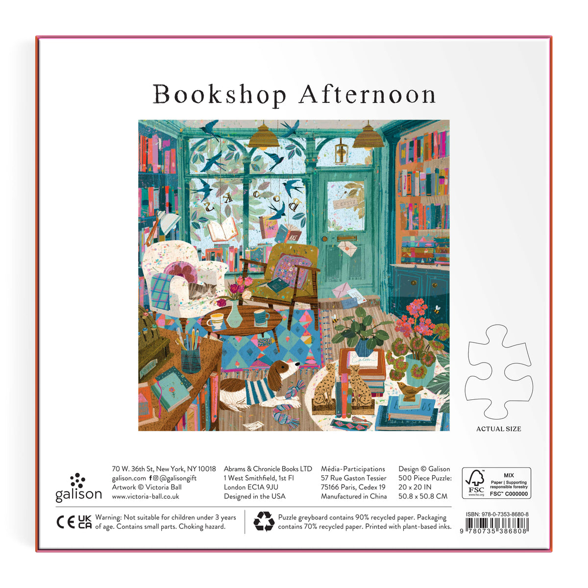 Galison Bookshop Afternoon Foil Puzzle - 500pc Multi-Coloured