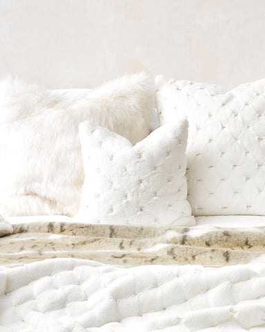 Valentina White Square Cushion