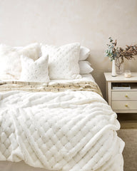 Valentina White Square Cushion