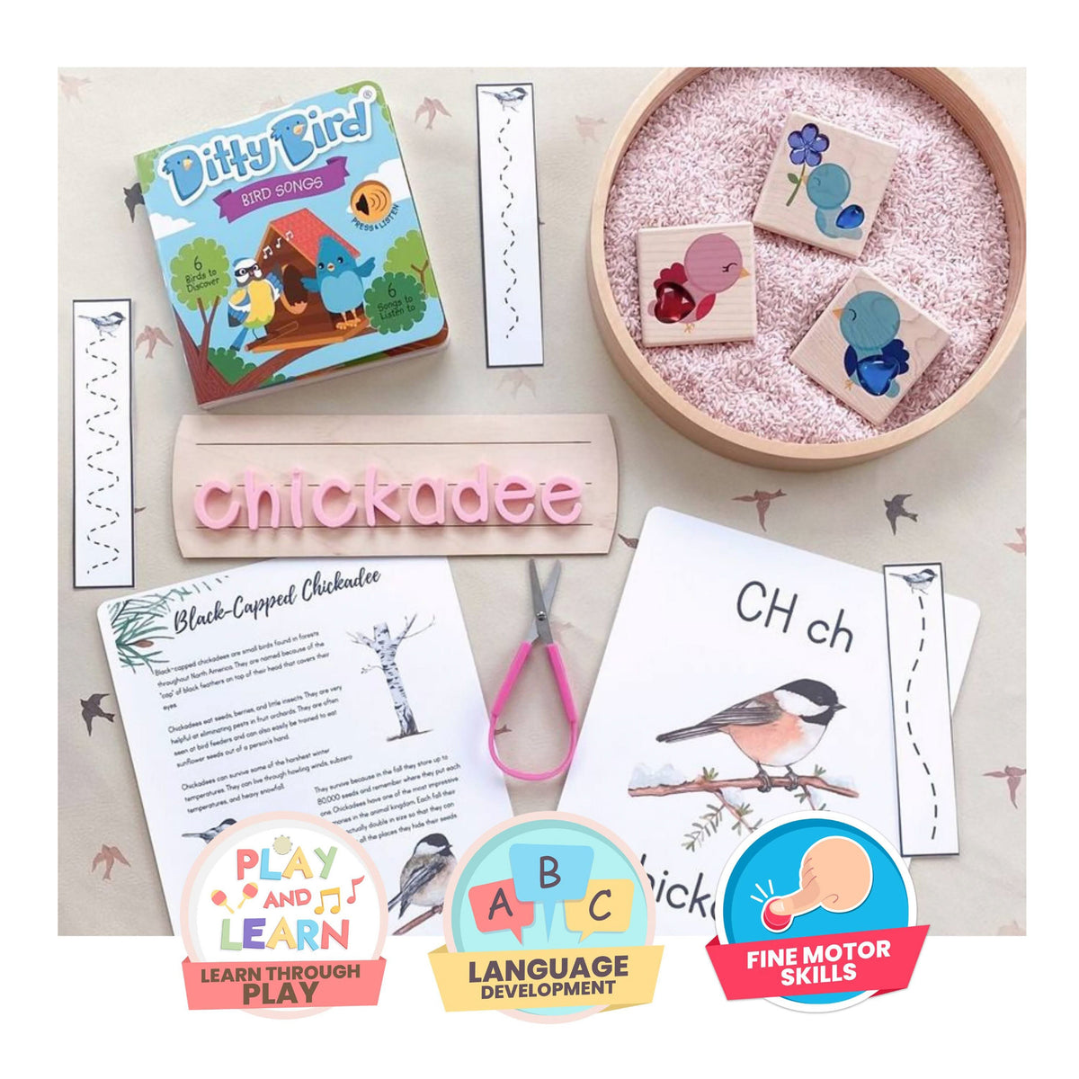 Ditty Bird Bird Sounds USB-C Sound Book Multi-Coloured