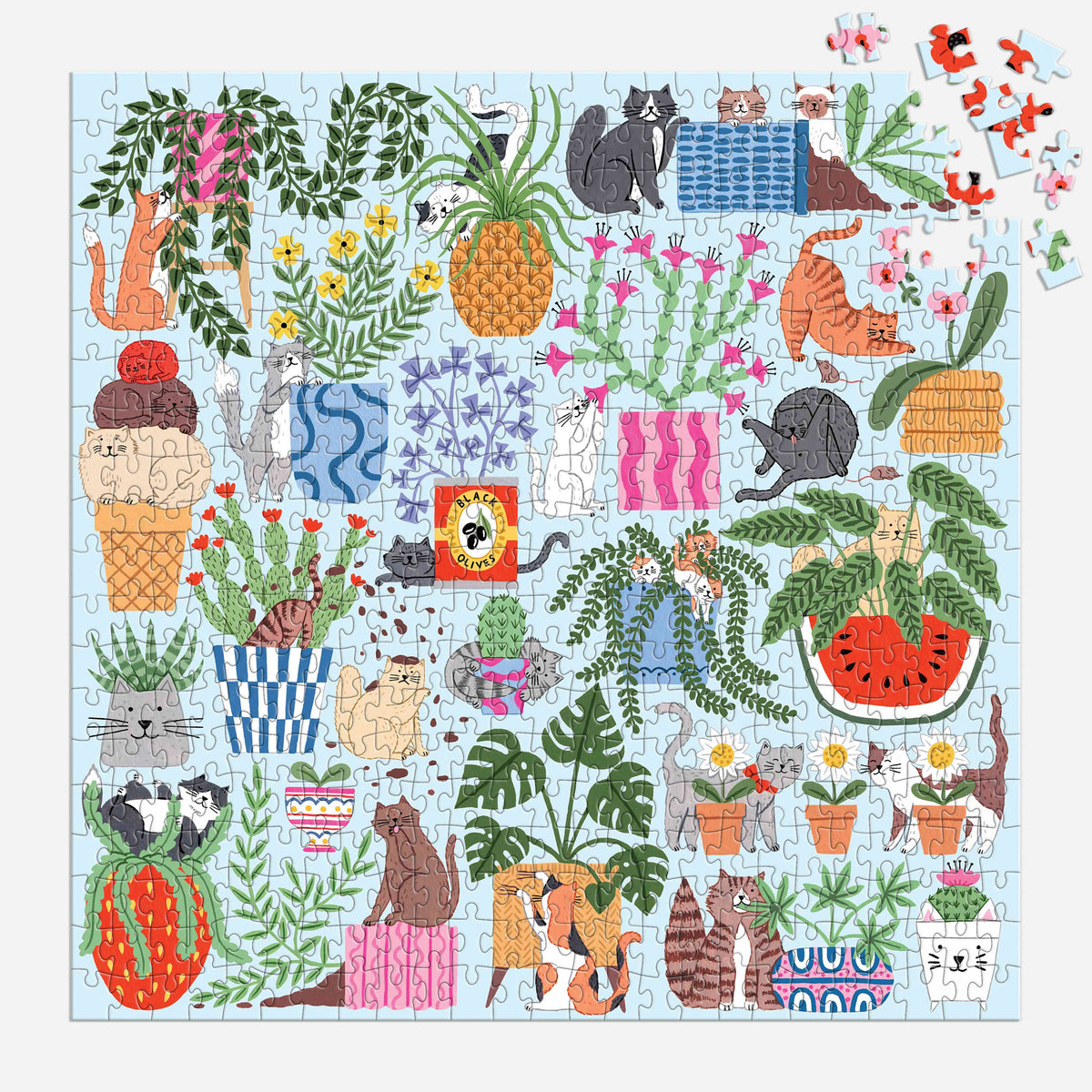 Galison Cats in the Houseplants Puzzle - 500pc Multi-Coloured