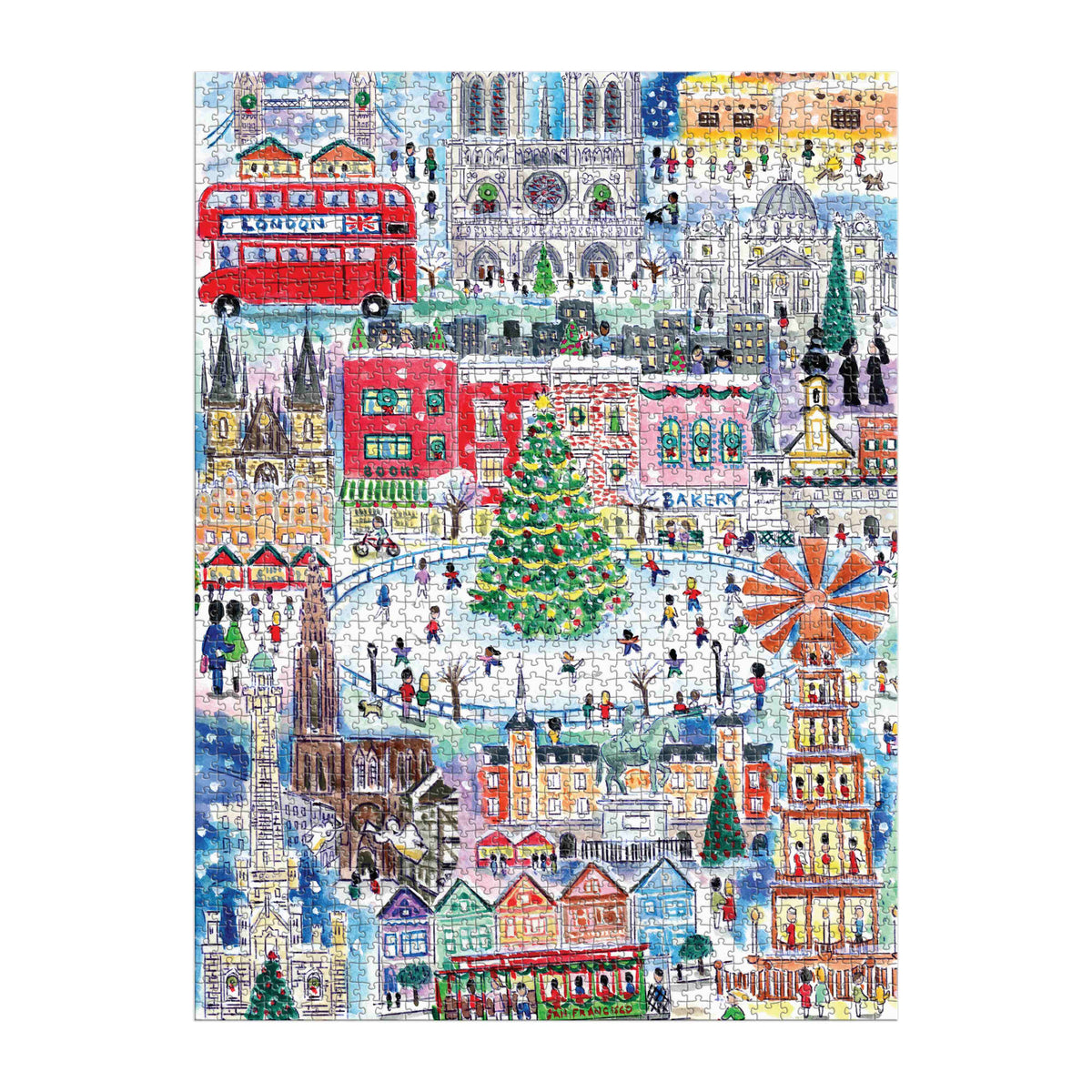 Galison Storrings Christmas World Foil Puzzle - 1500pc Multi-Coloured