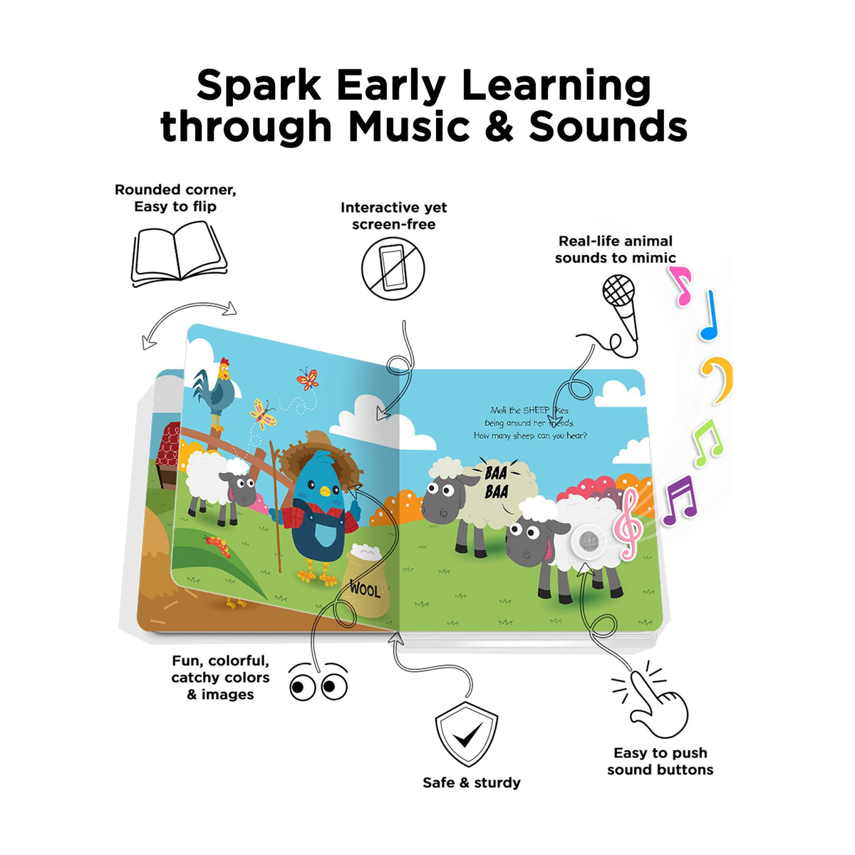 Ditty Bird Farm Animals Sound Multi-Coloured