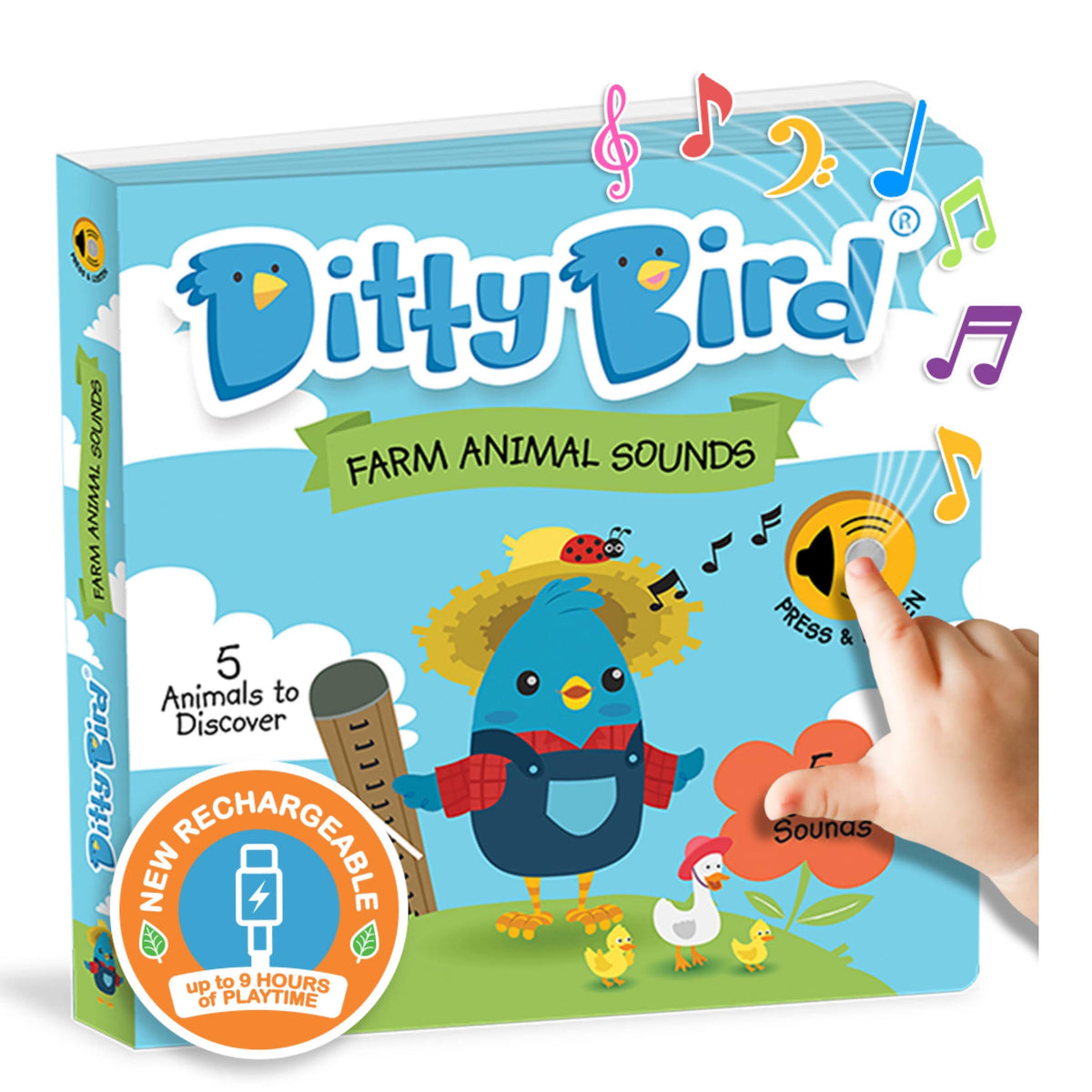 Ditty Bird Farm Animals Sound Multi-Coloured
