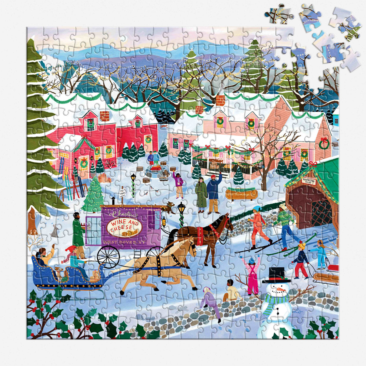 Galison Little Winter Town Puzzle - 300pc Multi-Coloured