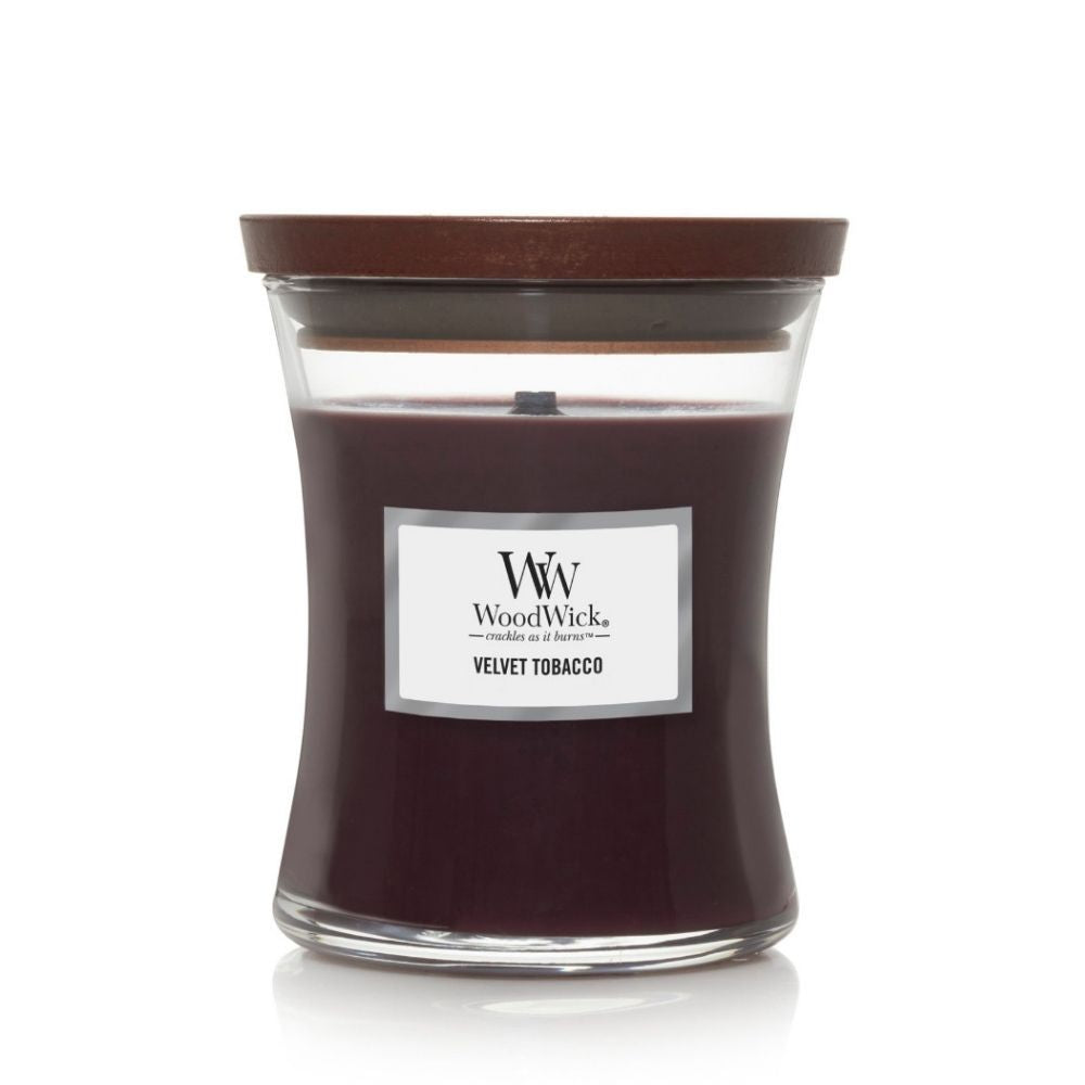 Medium WoodWick Scented Soy Candle - Velvet Tobacco