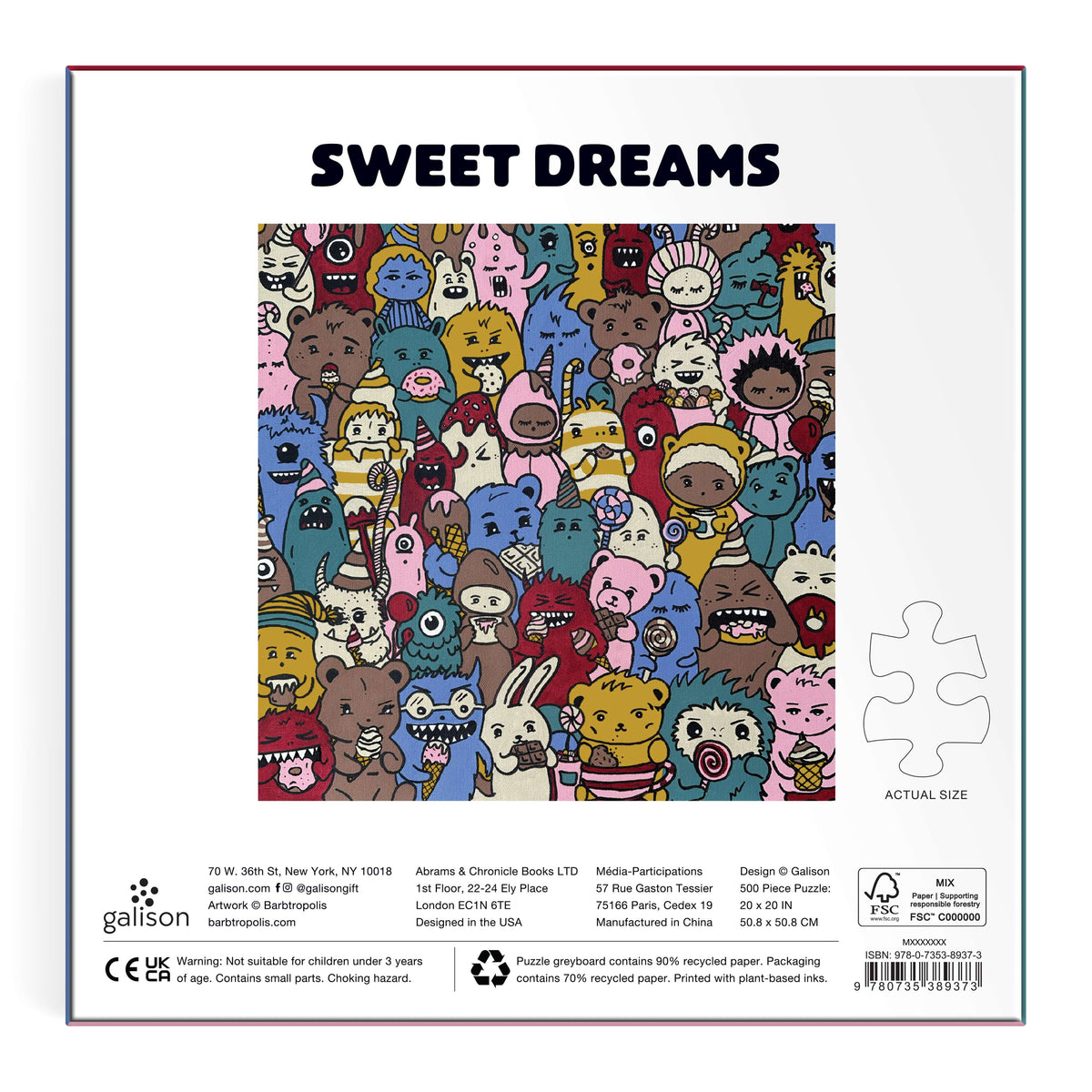 Galison Barbtropolis Sweet Dreams Foil Puzzle - 500pc Multi-Coloured