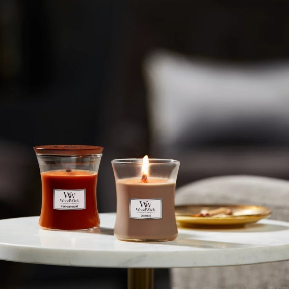 Small Scented WoodWick Soy Candle - Cashmere