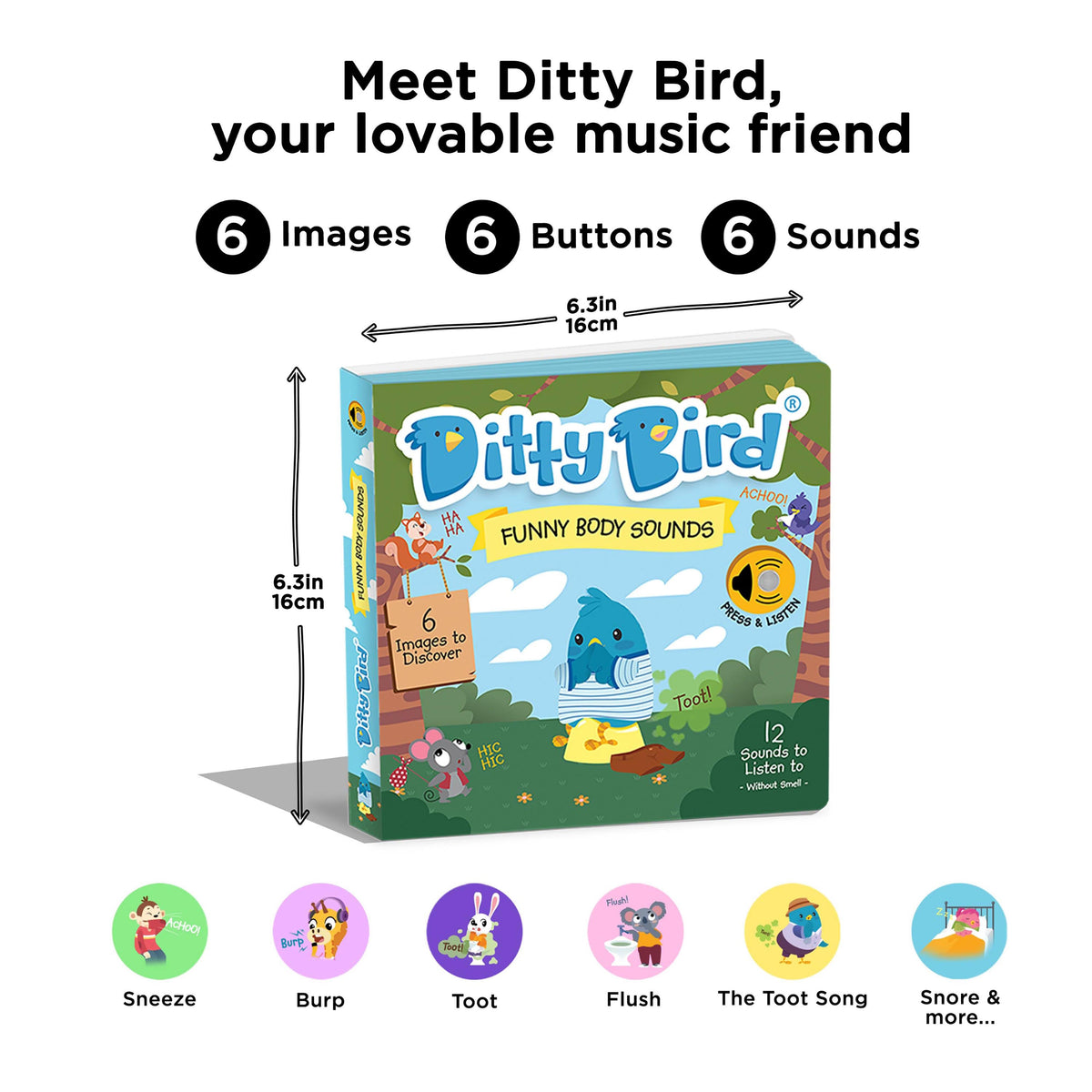 Ditty Bird Funny Body Sounds Multi-Coloured