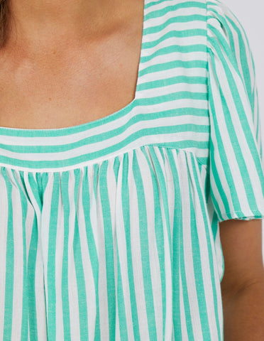 Aurora Stripe Top - Bright Green