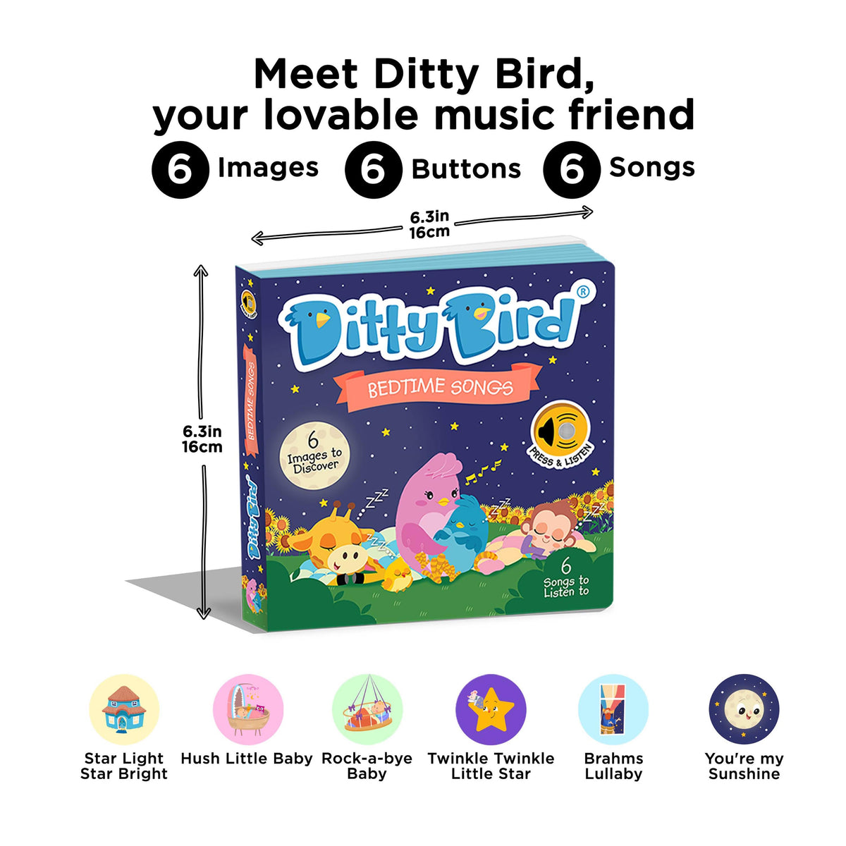 Ditty Bird Bedtime Songs Multi-Coloured