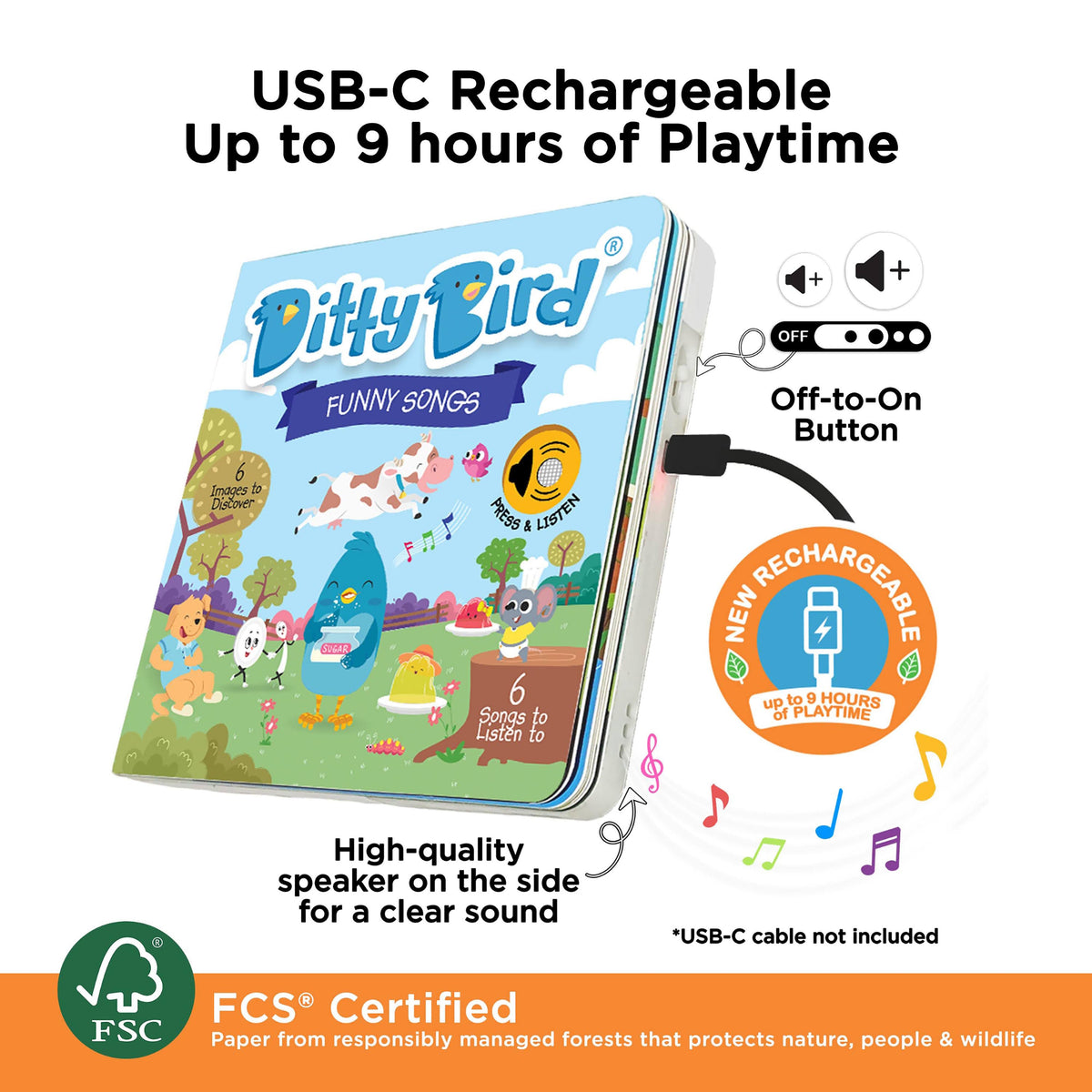 Ditty Bird Funny Songs Multi-Coloured