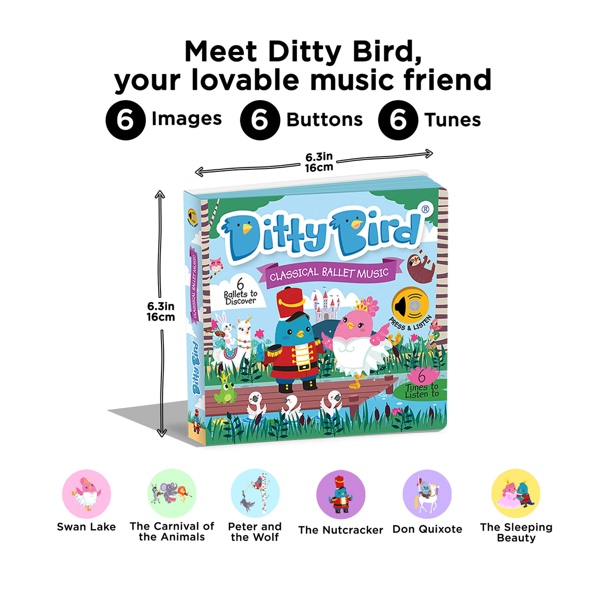 Ditty Bird Classical Ballet Music Multi-Coloured